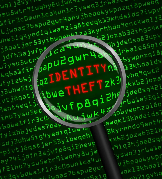 Identity Theft revealed in computer code through a magnifying gl