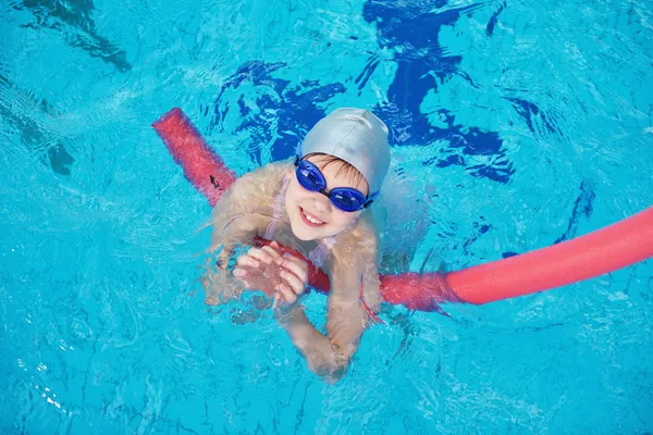 Happy children group at swimming pool