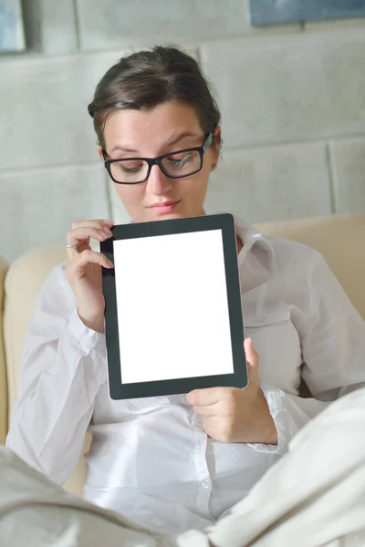 Woman using tablet pc