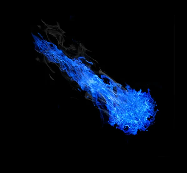 Ball of blue fire isolated on black