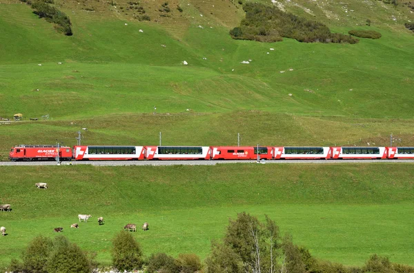 SWITZERLAND - SEP 16: The Glacier Express is the most famous rai