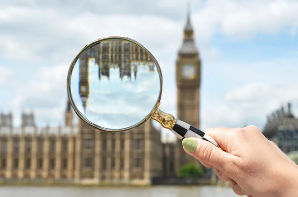 Magnifying glass against Big Ben