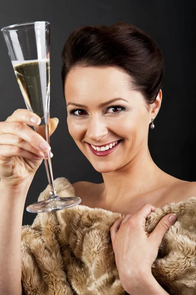 Woman with champagne flute