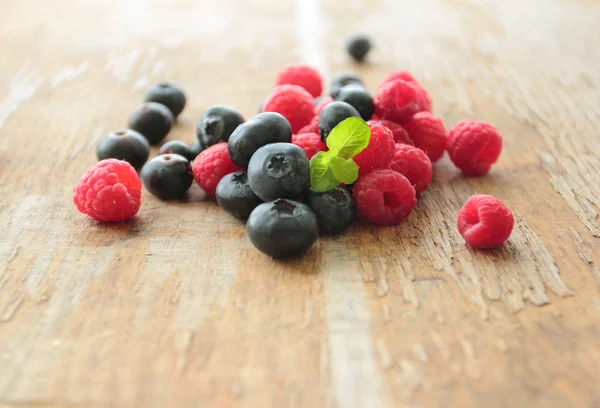 Raspberries and blueberries fruits