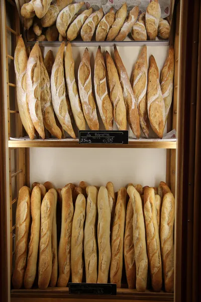 Baguettes French bread in a shop