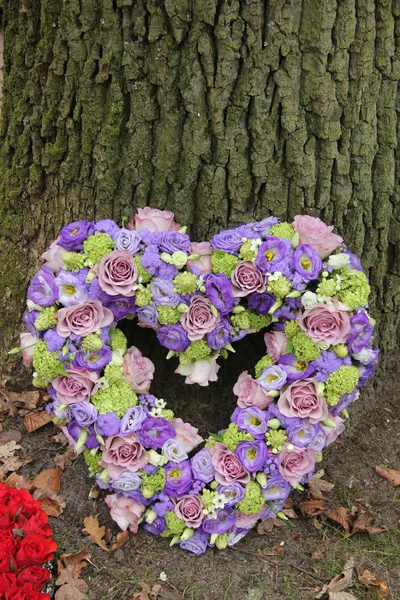 Heart shaped sympathy flowers