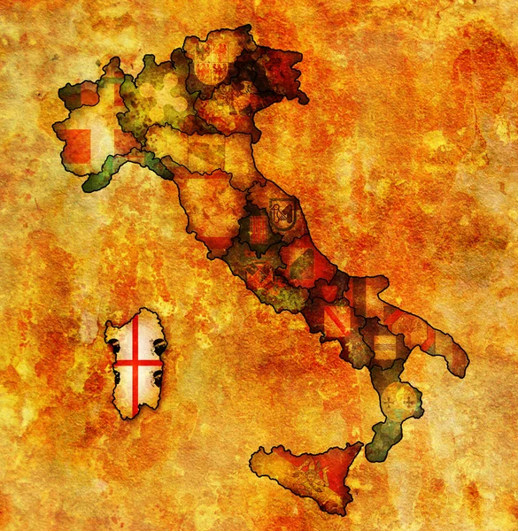 意大利撒丁岛地区地图 - 图库照片michal812#2