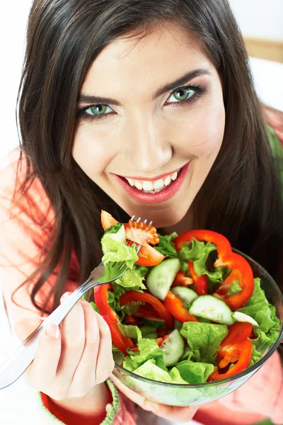 Young woman with vegetarian meal