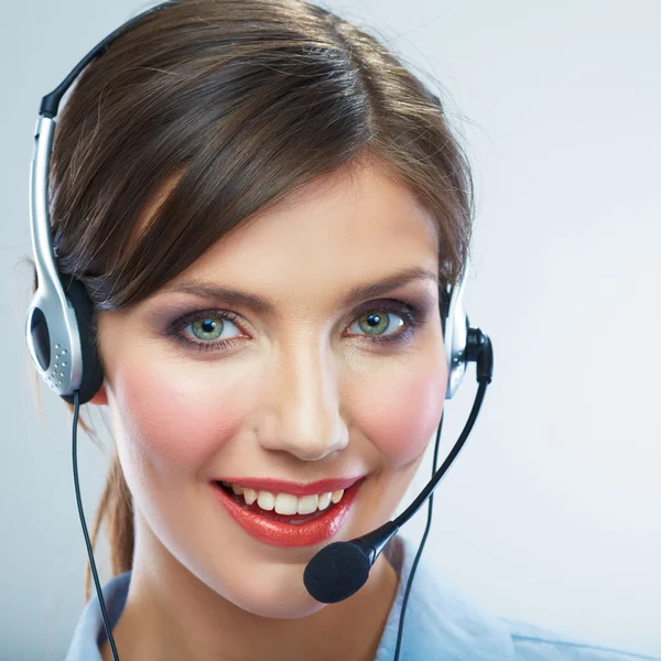 Woman call center operator.