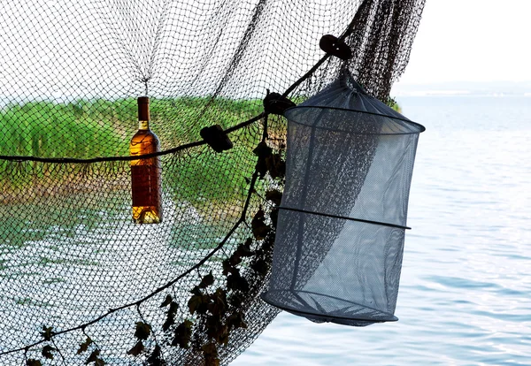 Fishing and wine decoration at Lake Balaton, Hungary