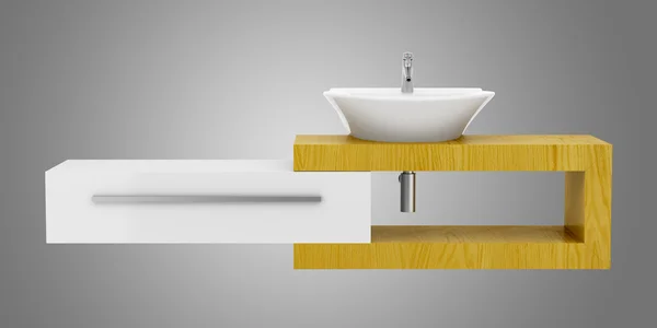 Modern bathroom sink isolated on gray background