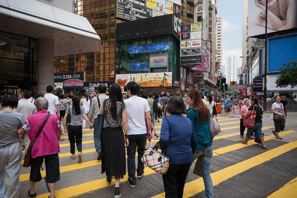 Pedestrians in Causeway Bay district Hong Kong