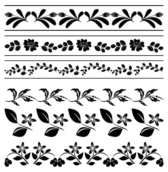 Floral vector borders - black tracery