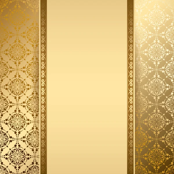 Gold background with vintage pattern - vector