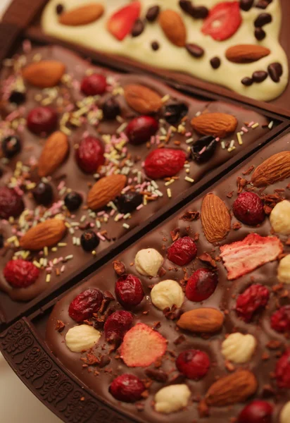 Chocolate with fruits and nuts