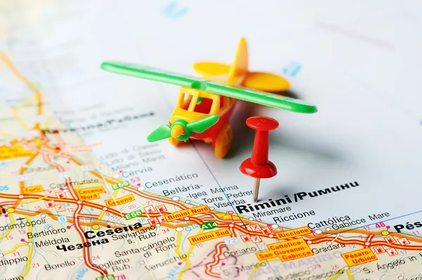 Rimini  Italy map airplane