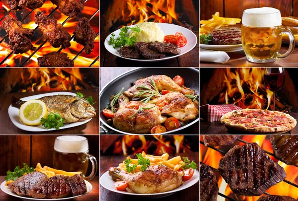 Collage of various meat products