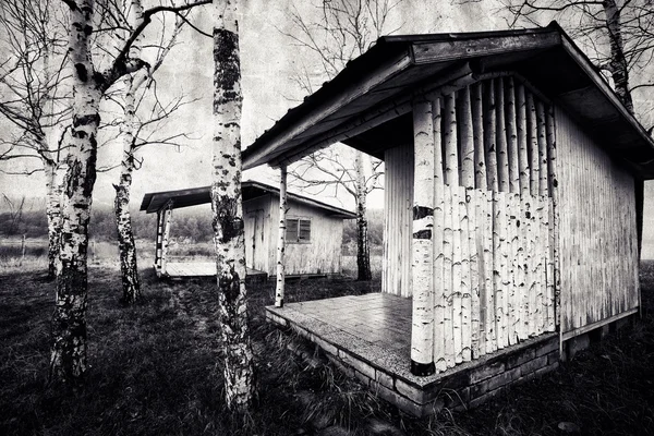 Spooky wooden cabin