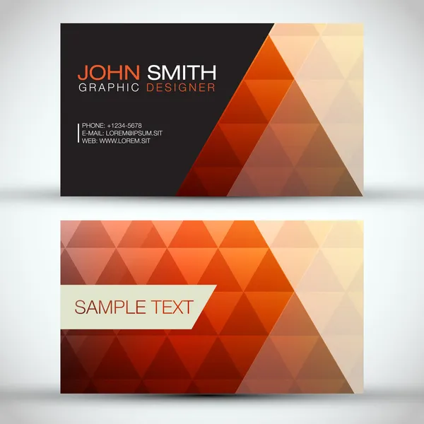 Orange Modern Abstract Business - Card Set EPS10 Vector Design
