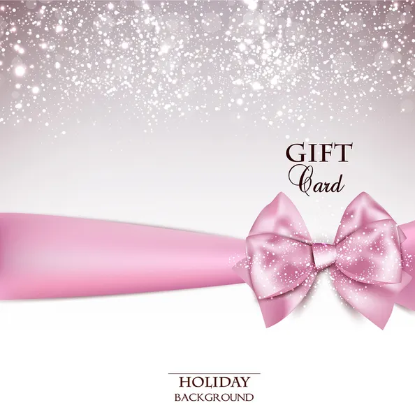 Gorgeous holiday background with pink bow and copy space. Vector