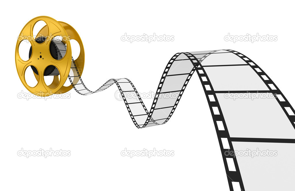 Gold film reel — Stock Photo © panama555 31778229