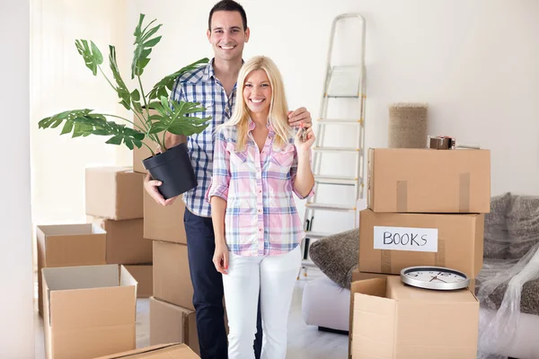 Couple in new home