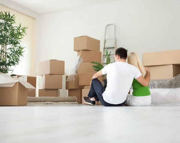 Young couple moving house