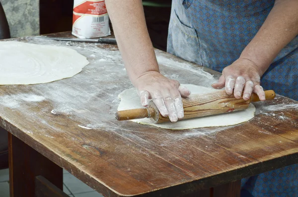 Hand making pasta