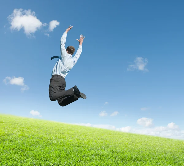 Man jumping on meadow