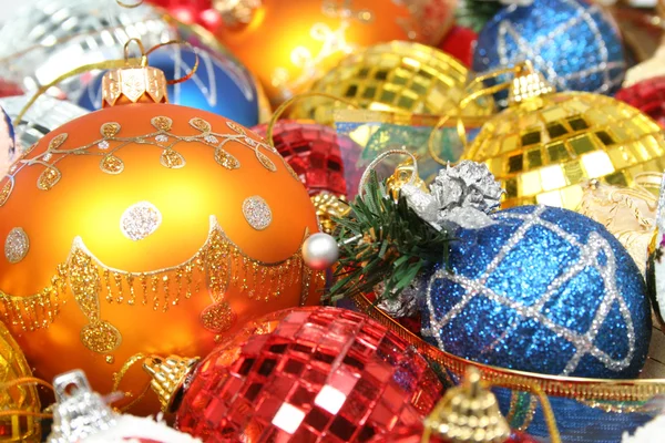 New Year's ornaments of different color in the form spheres 3