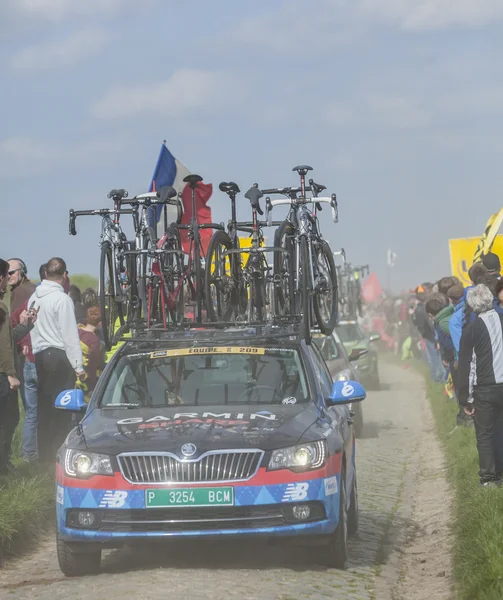 Row of Technical Vehicles- Paris- Roubaix 2014