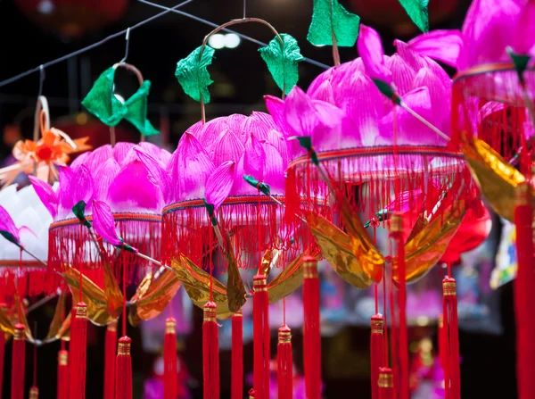 Hanging paper lotus festival lanterns