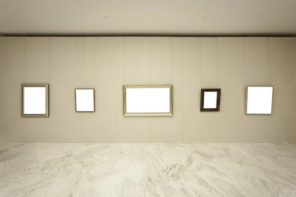 Empty frames on wall