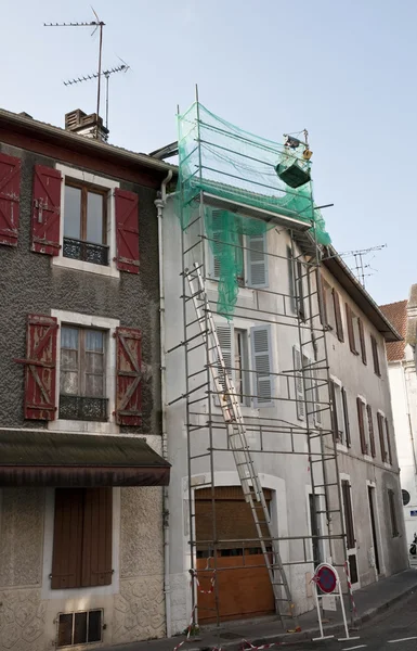 Scaffolding fixed on a facade