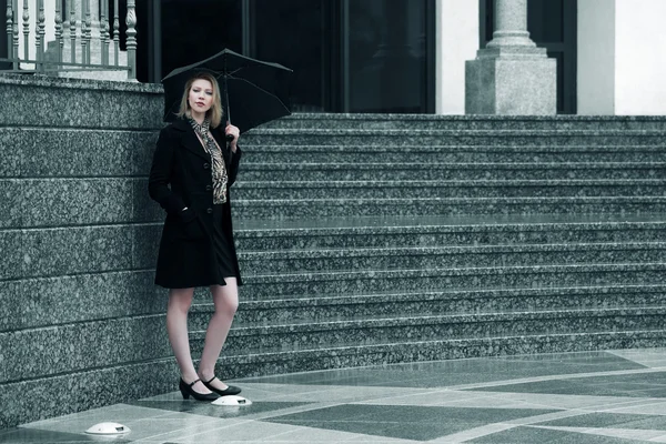 Woman with umbrella in the rain