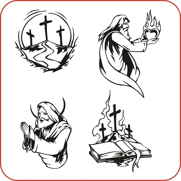 Christian symbols - vector illustration.