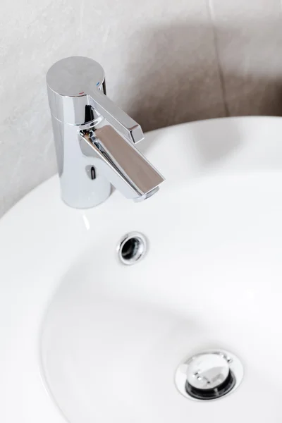 Close up of basin with mixer faucet