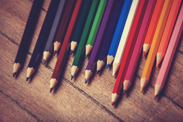 Color pencils. Photo in vintage color image style.