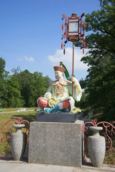 A Chinese man with a lantern. Sculpture on a Large Chinese bridge in Tsarskoye Selo