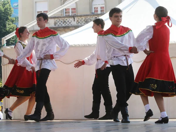 Members of folk group Moscow, Russia during the 48th International Folklore Festival in center of Zagreb, Croatia