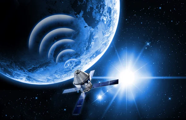 Satellite transmission data in space