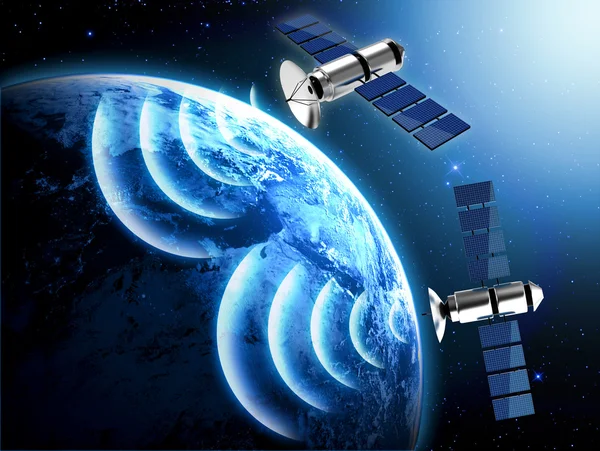 Satellite transmission data in space