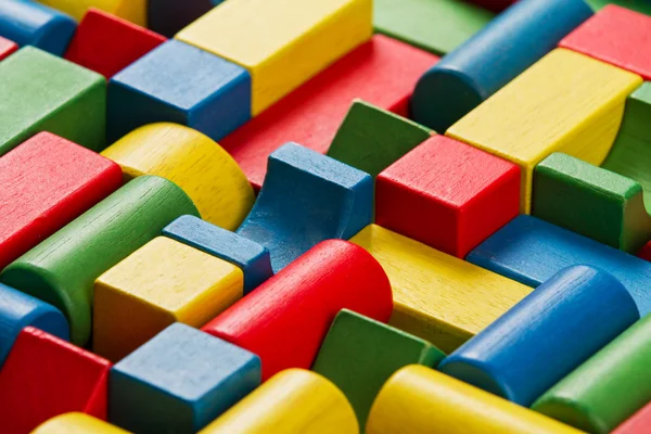 Toys blocks, multicolor wooden bricks, colorful building game piece