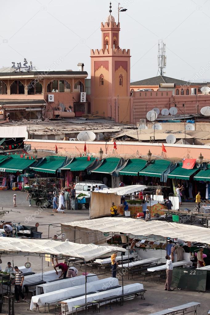 Market in the famous public square, in Marrakech, Morocco on Dec. 24