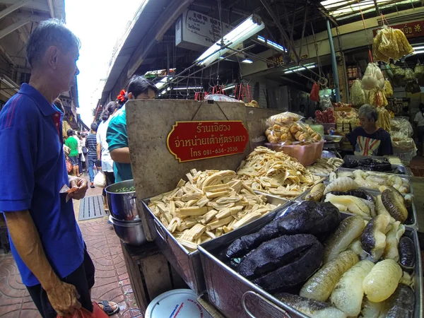 People trade at the  street market in bangkok