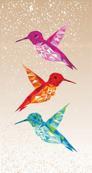 Colorful humming birds illustration.