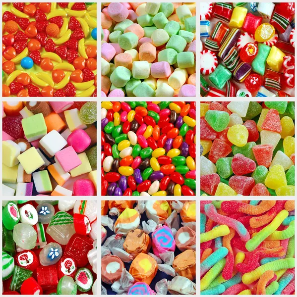 Colorful candy collage