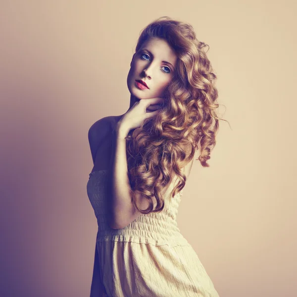 Photo of beautiful young woman. Vintage style