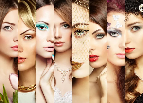 Beauty collage. Faces of women