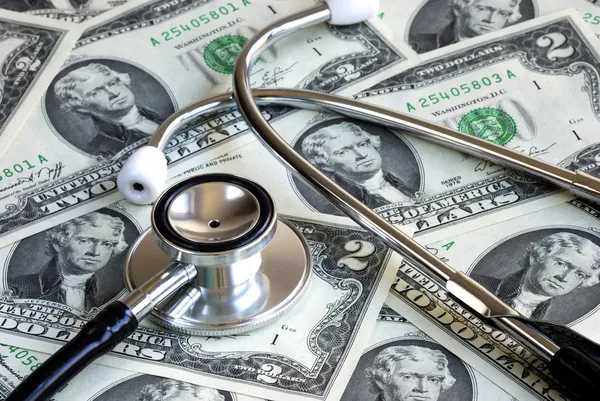 A stethoscope on some money concept of rising medical cost